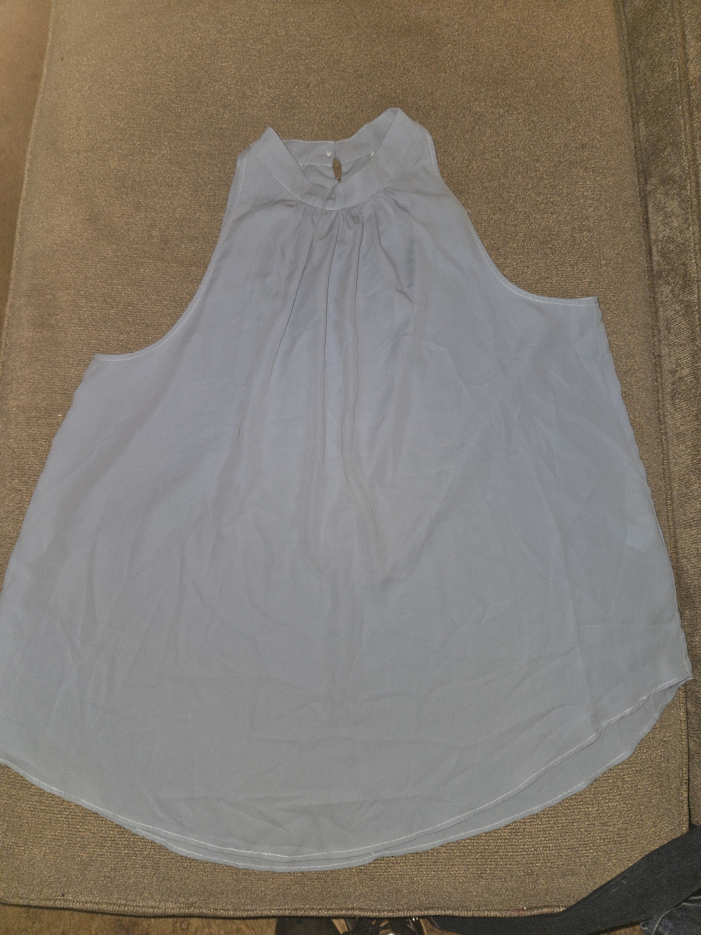 HALARA Powder Blue Sleeveless High-Neck Blouse